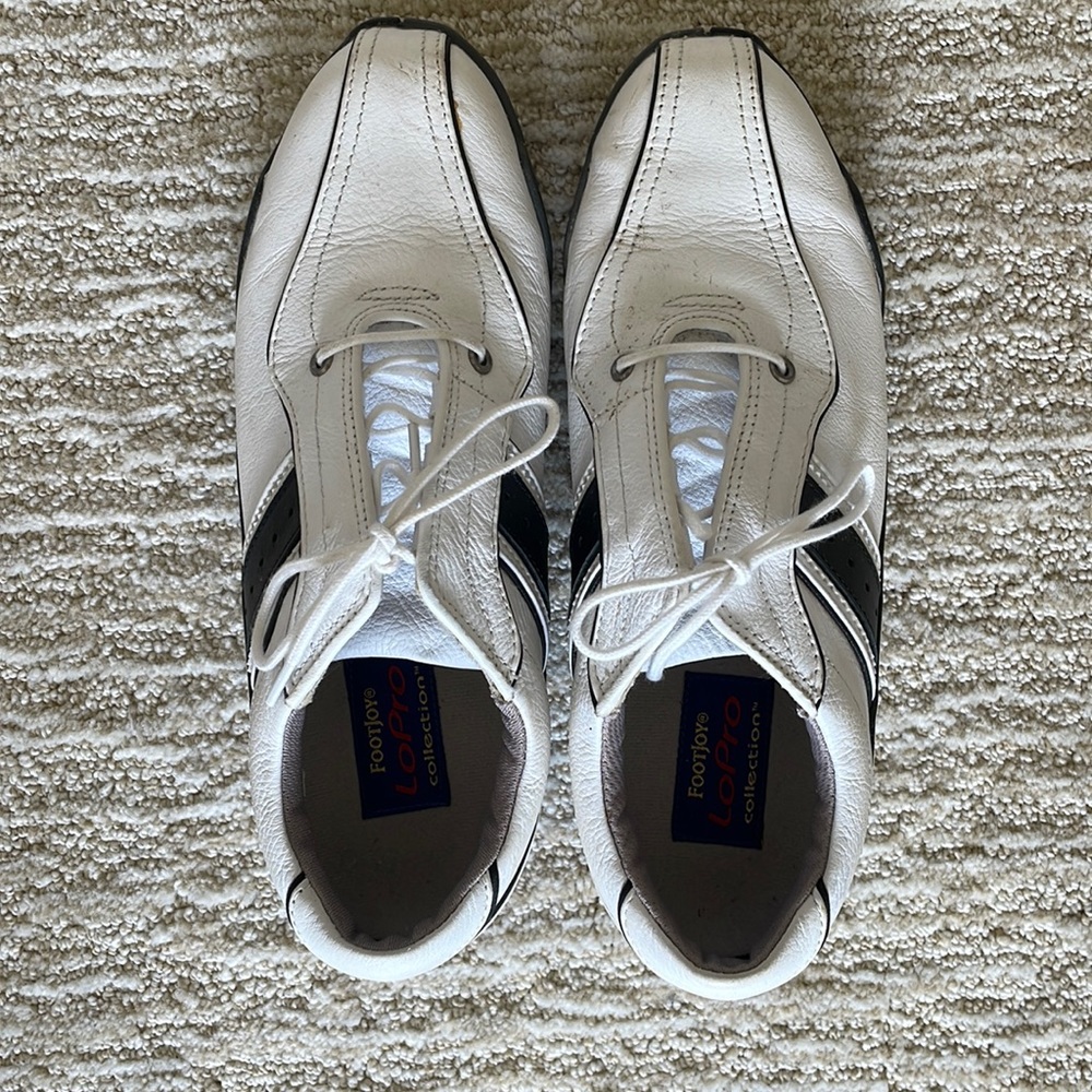FootJoy Women’s LoPro White Leather Spiked Golf Shoes 6M